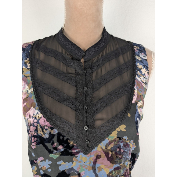 NWT Free People Falling Leaves Floral Velvet Burnout Dress 12 Whimsygoth Fairy - Picture 4 of 12